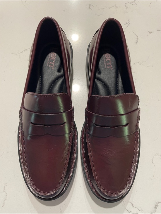 Born Shoes - Born Women’s Burgundy Leather Penny Loafers